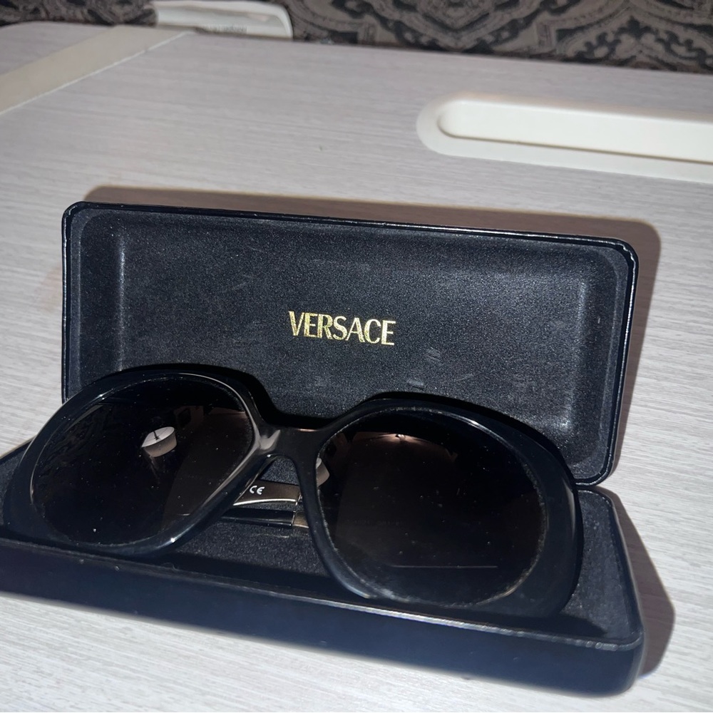 Versace Black Sunglasses with Dark Lenses